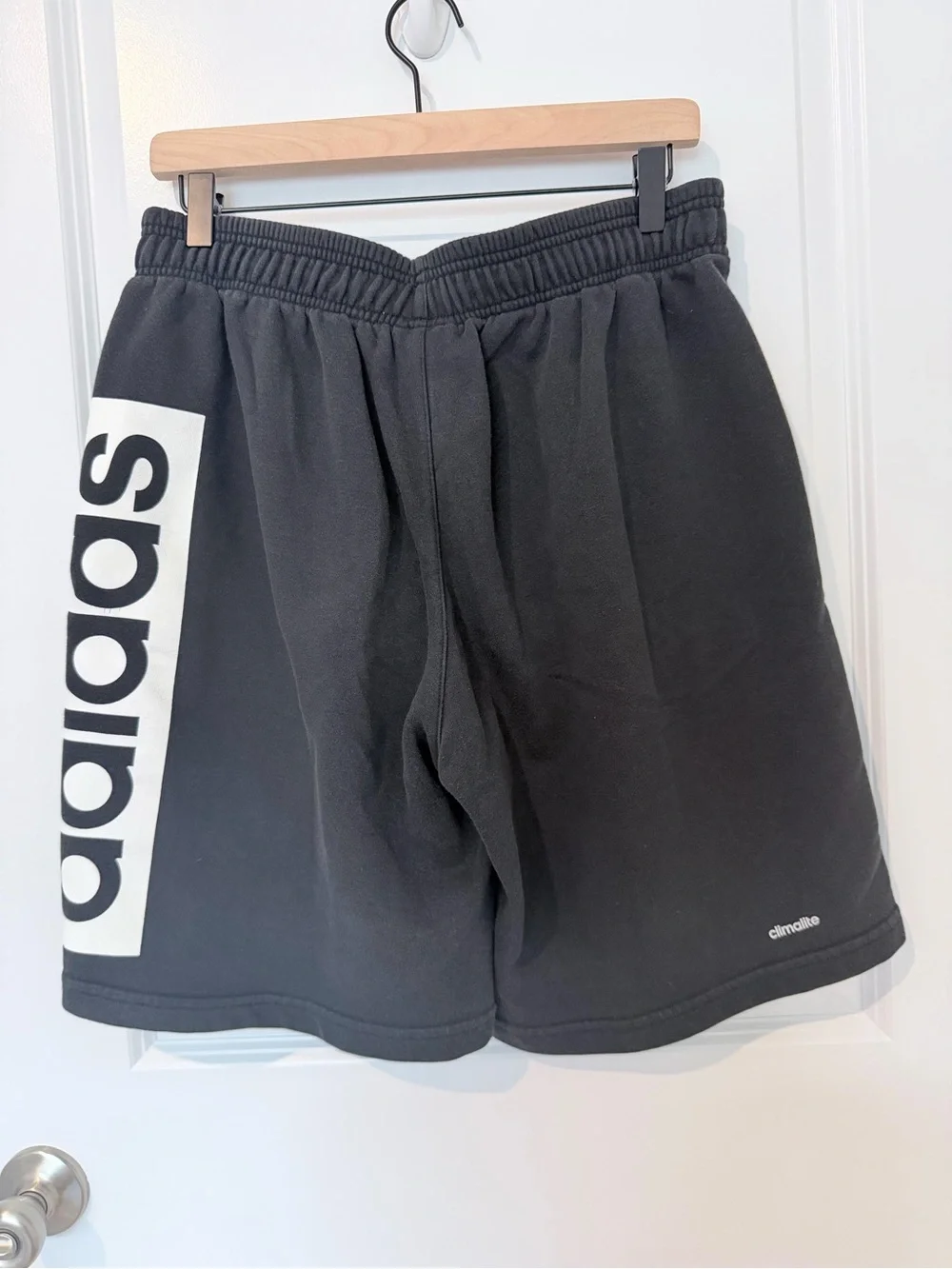 adidas Black Athletic Shorts with White Side Panel